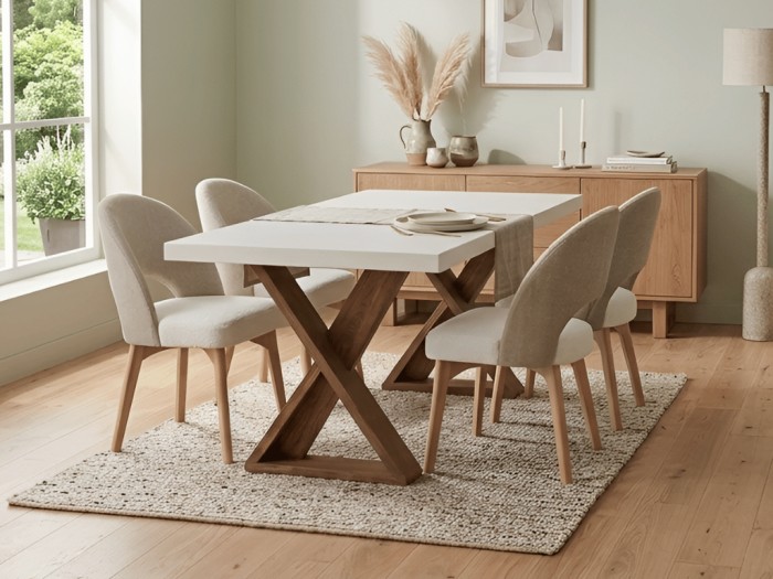 MESA DE COMEDOR KORA DE 4 PTOS Y 6 PTOS