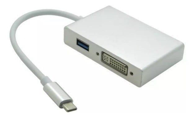 TIPO C A HDMI - VGA DVI+ USB= 4 EN 1 METÁLICO