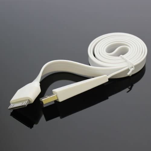 CABLE FLAT IPHONE 4/4S (20 CMS) (WHITE) (PAQUETE X 10 UND)