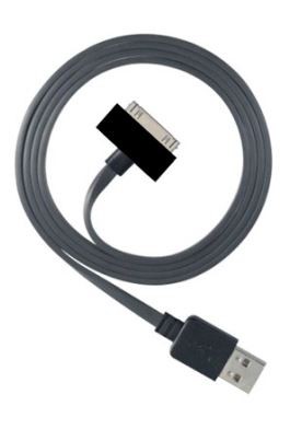CABLE FLAT IPHONE 4/4S (20 CMS) (GRAY) (PAQUETE X 10 UND)