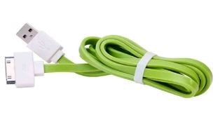 CABLE FLAT IPHONE 4/4S (20 CMS) (GREEN) (PAQUETE X 10 UND)