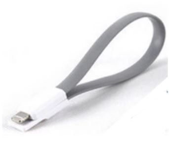CABLE FLAT IPHONE 5/6 (20 CM) (GRAY) (PAQUETE X 10 UND)