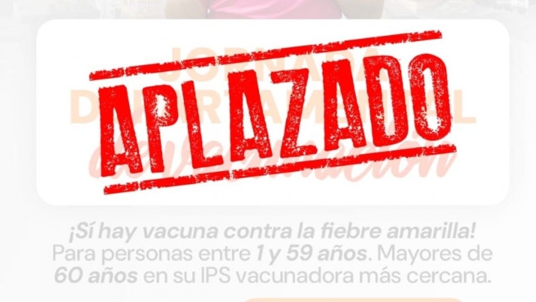 Por lineamientos del orden departamental fue aplazada la Jornada de vacunación que se realizaría este 31 de mayo en Pere