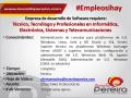 Técnicos, Tecnólogo, Profesional en informática, electrónica, sistemas y telecomunicaciones