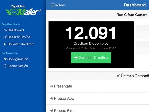 Estado de los emails  en PageGear Mailer 4.0