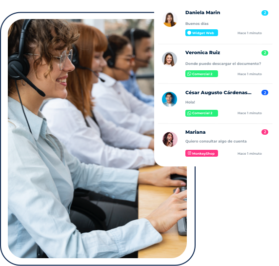 equipo, ventas, multiagente, chat