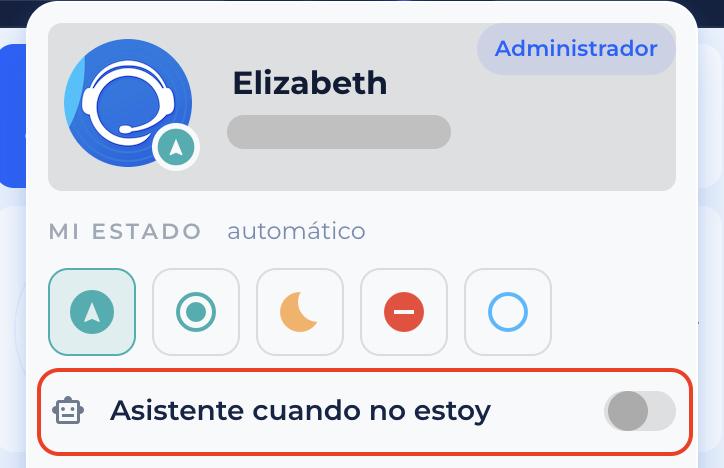 Ausente, asistente agente