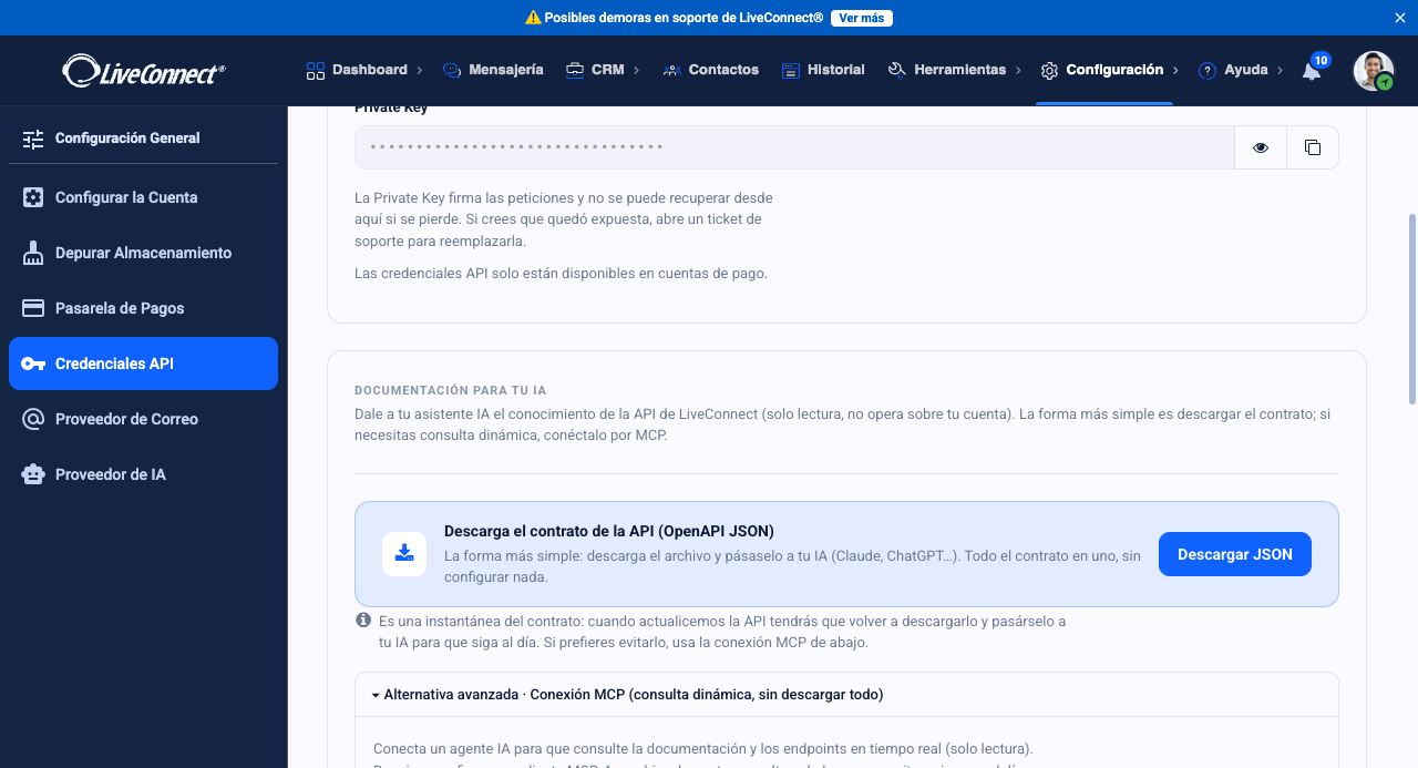 documentacion api liveconnect