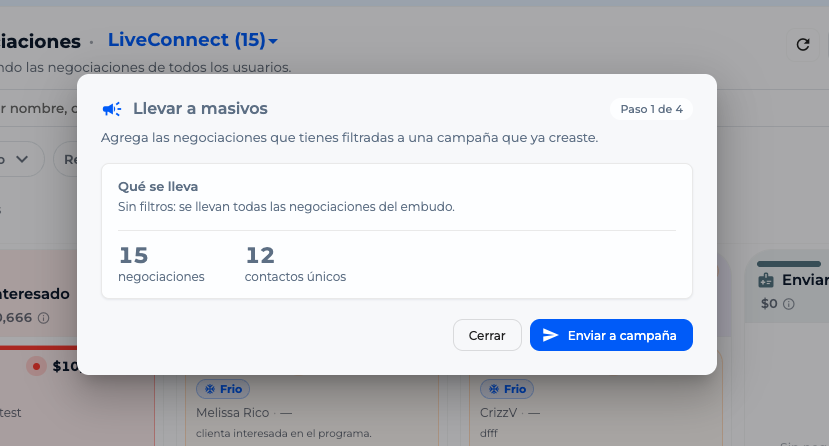 negociaciones liveconnect crm 