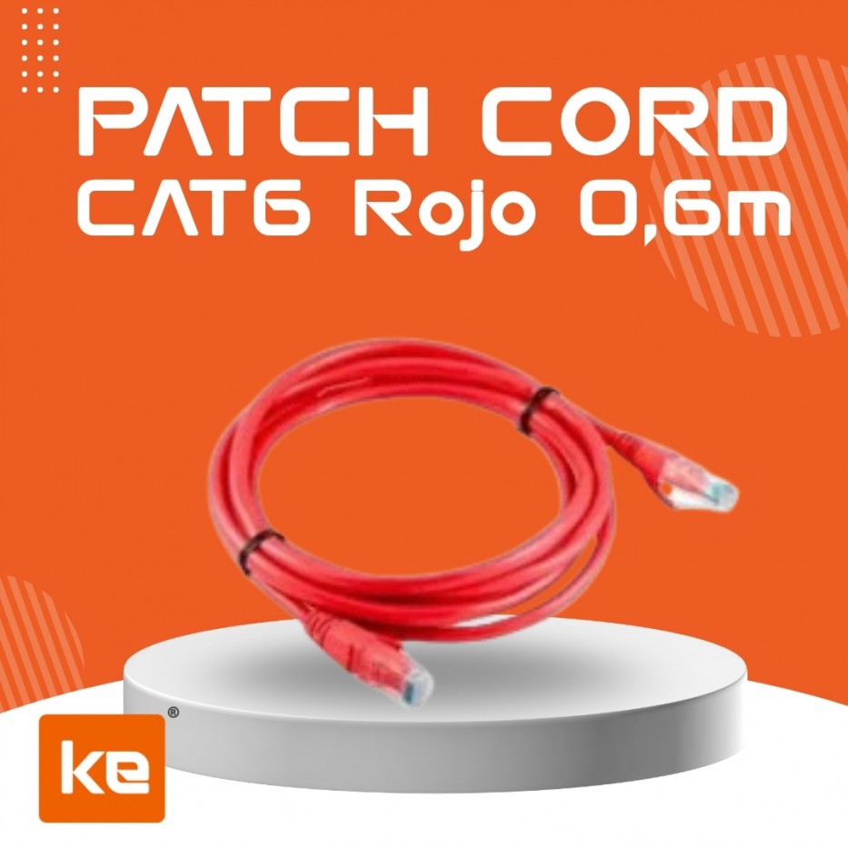 PATCH CORD CAT 6 ROJO MIOKEE DE 0,6 M