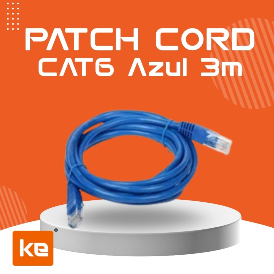 PATCH CORD CAT 6 AZUL DE 3 M