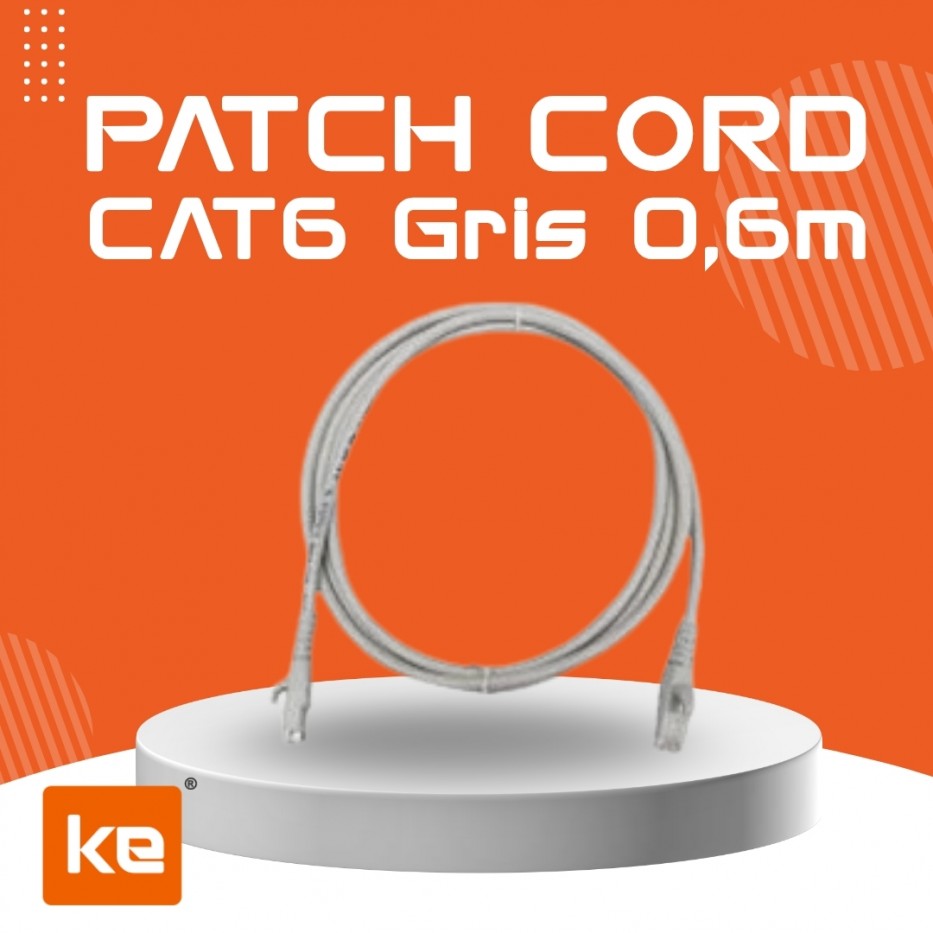 PATCH CORD CAT 6 GRIS DE 0,6 M