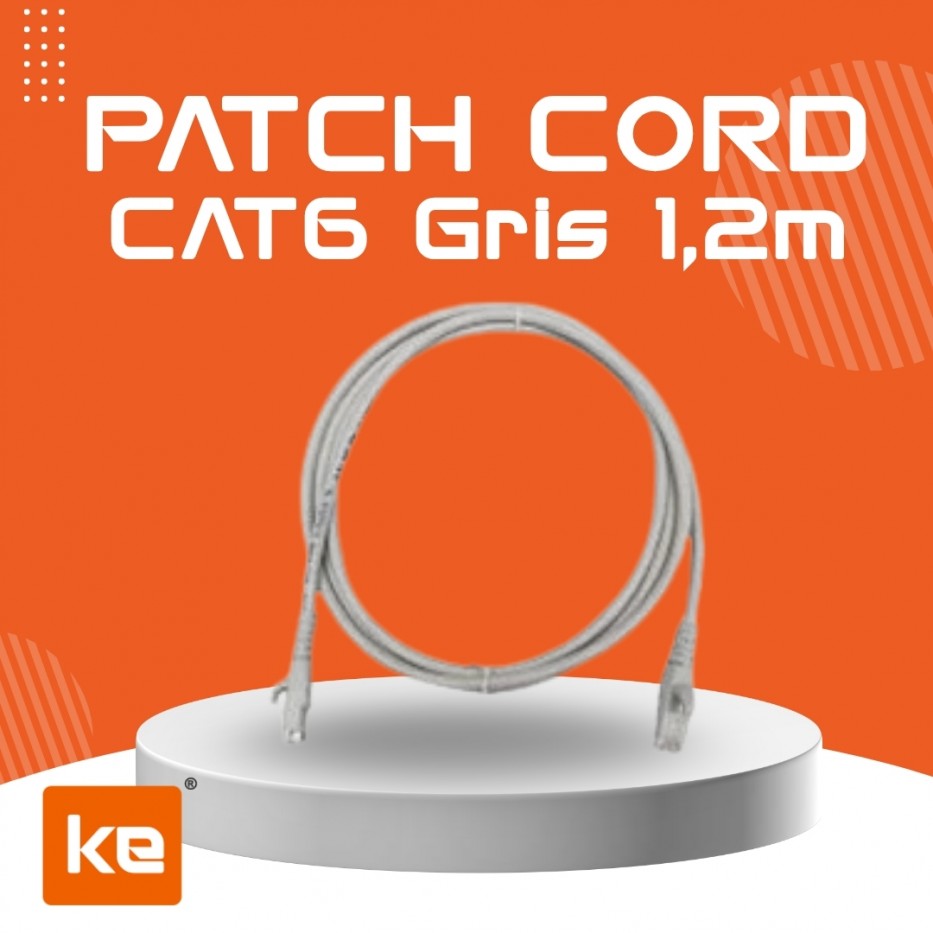 PATCH CORD CAT 6 GRIS DE 1,2 M