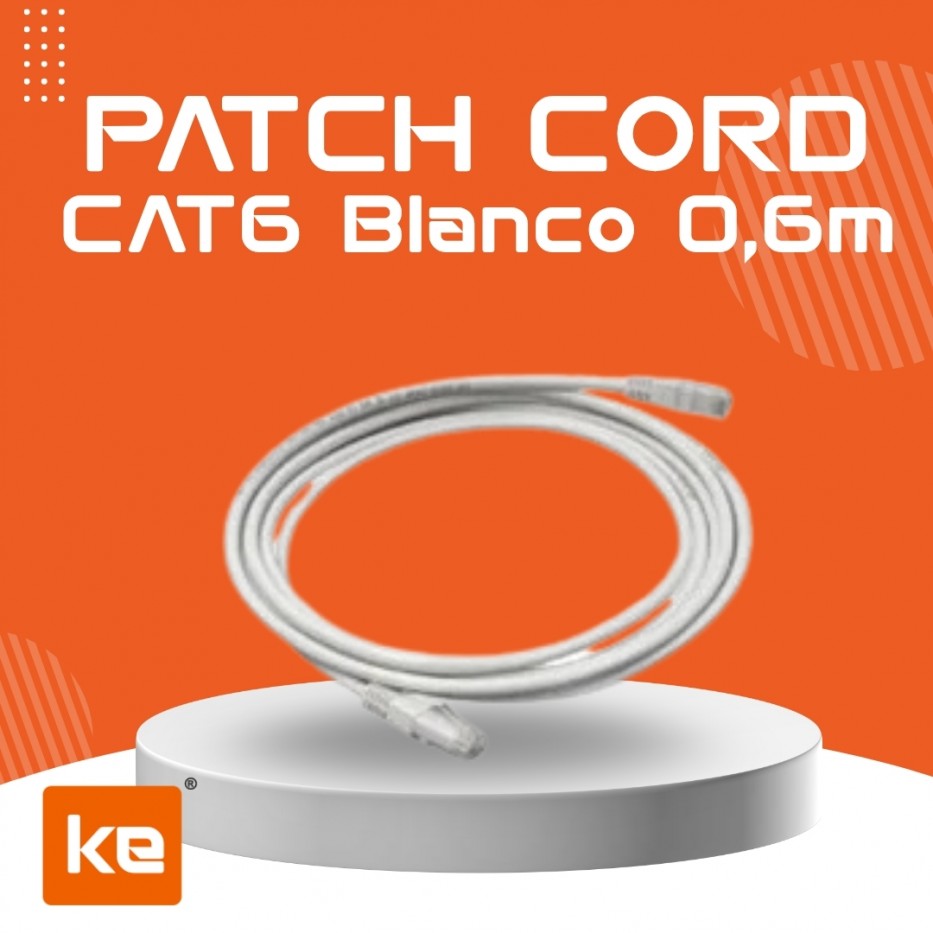 PATCH CORD CAT 6 BLANCO DE 0,6 M