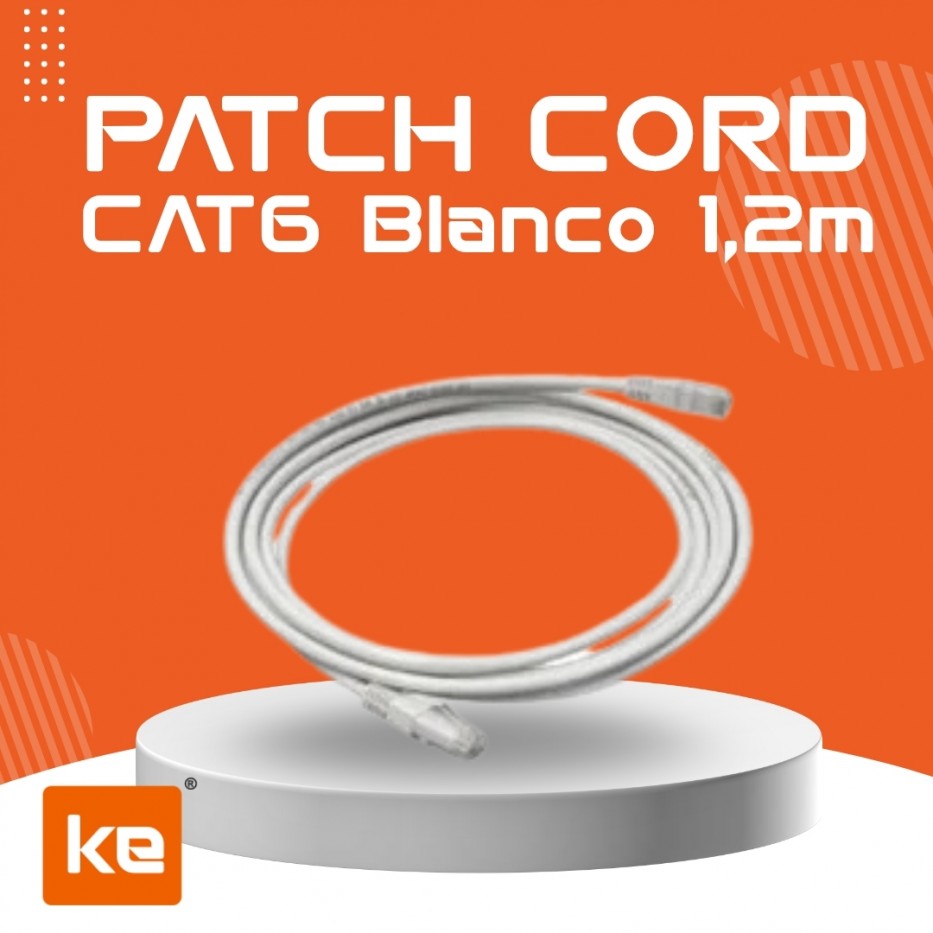 PATCH CORD CAT 6 BLANCO DE 1,2 M