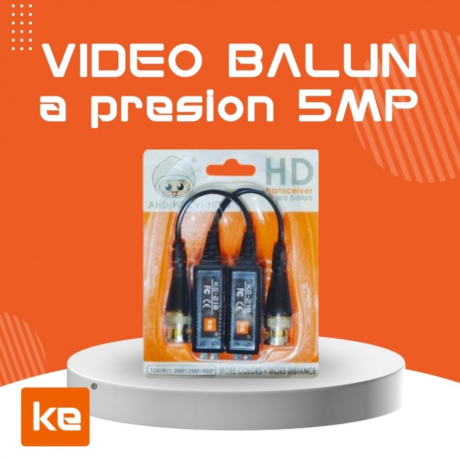 VIDEO BALUN A PRESIÓN 5 MEGAPIXELES KE218