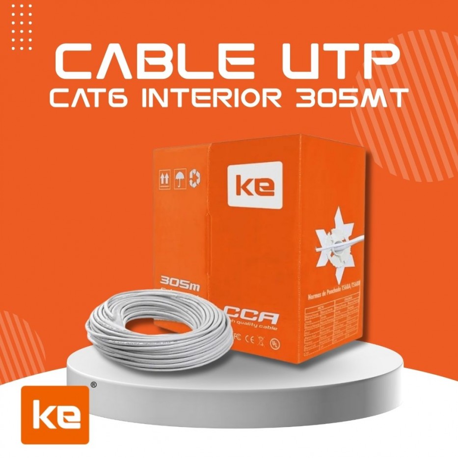 CCA UTP INTERIOR CAT6 CAJA POR 305M
