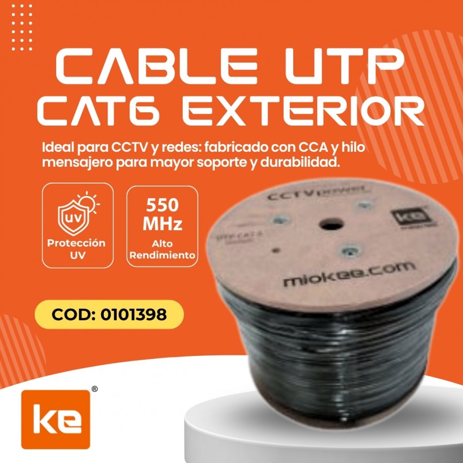 CABLE UTP CAT6 EXTERIOR 305 METROS