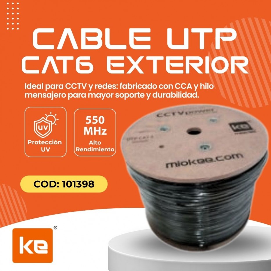 CABLE UTP CAT6 EXTERIOR 305 METROS