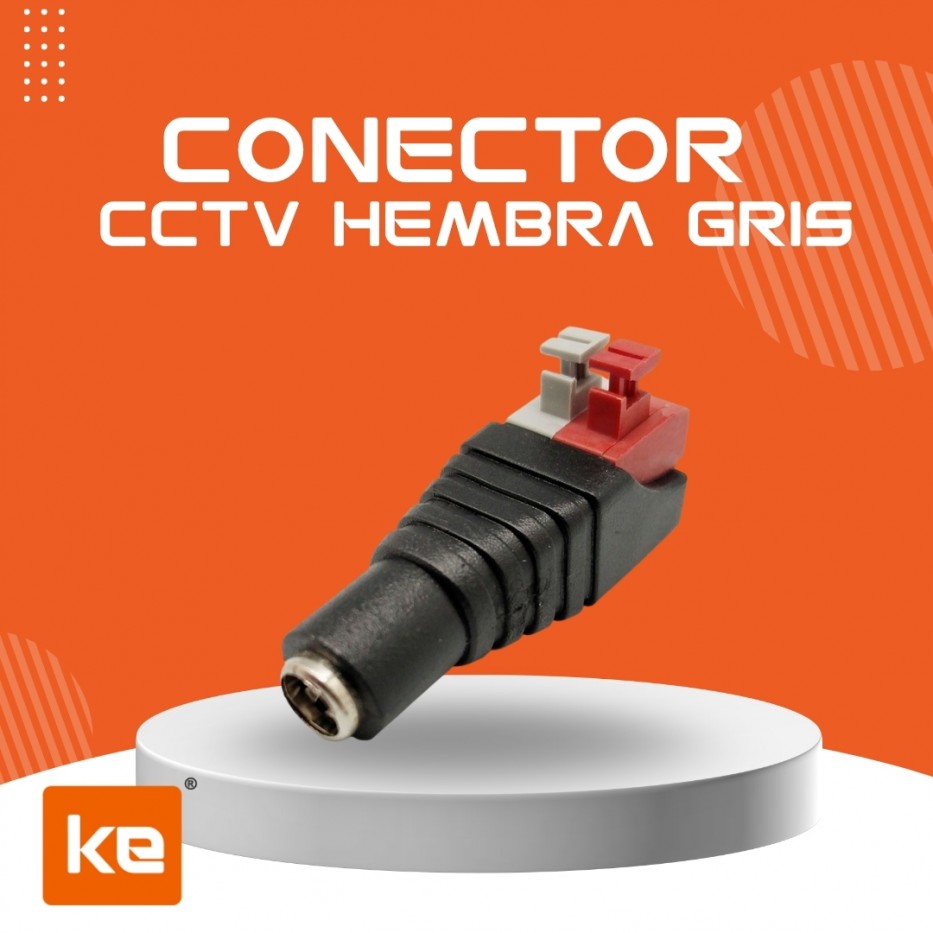 CONECTOR CCTV HEMBRA GRIS