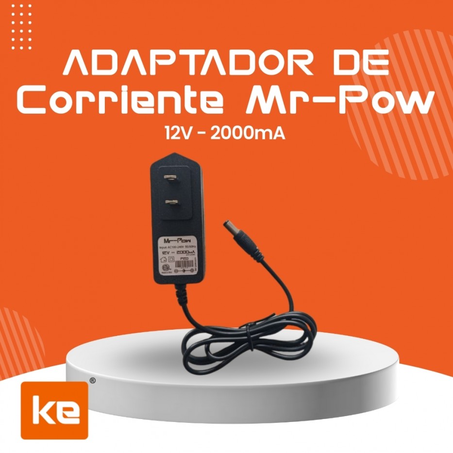 ADAPTADOR DE CORRIENTE 12V - 2AH (Mr Pow)