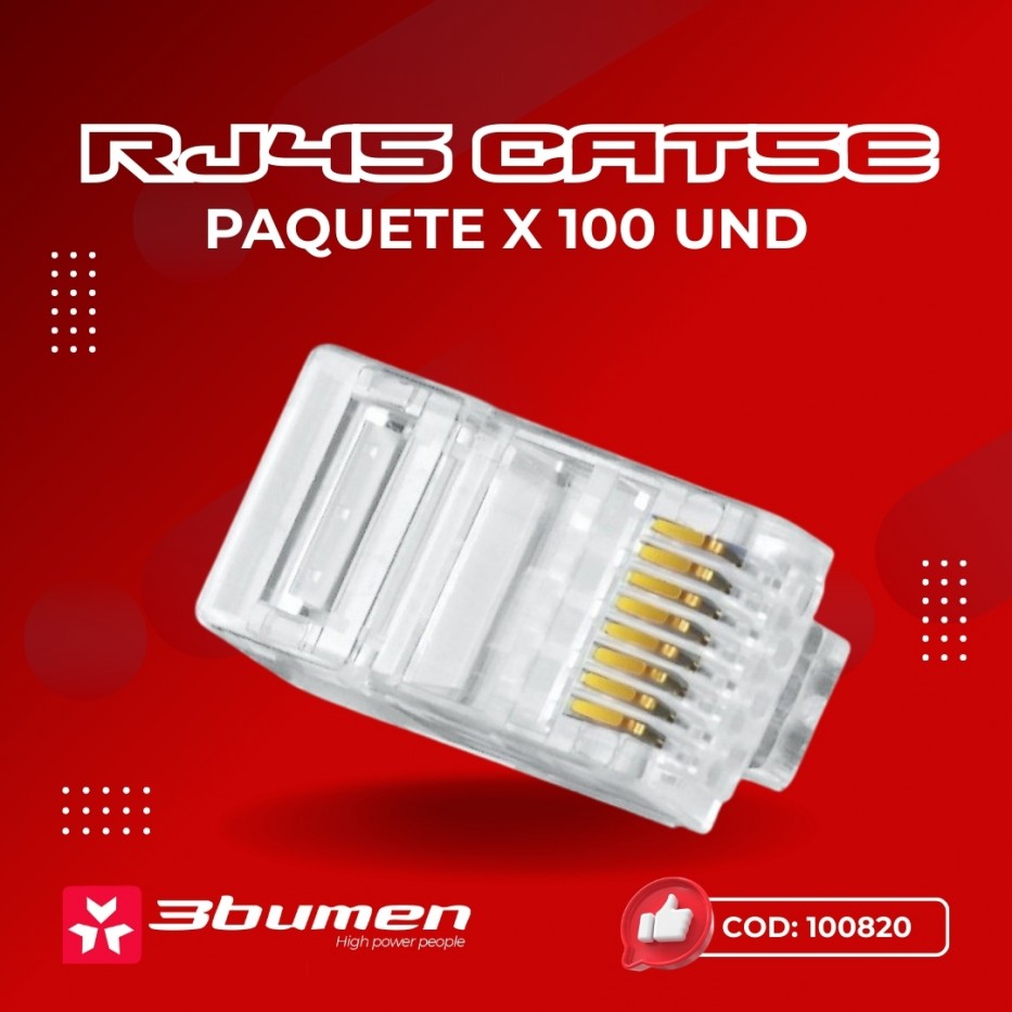 PLUG RJ45 CAT 5E X 100 UNDS