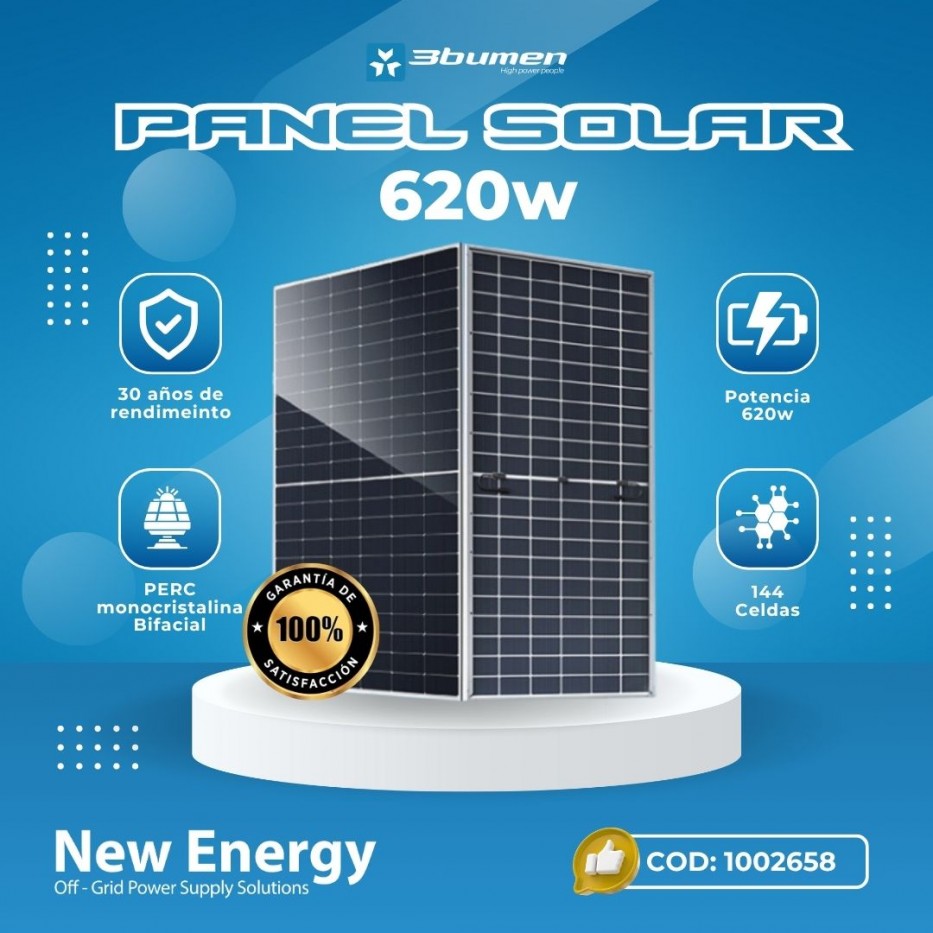 PANEL SOLAR BIFACIAL 620W