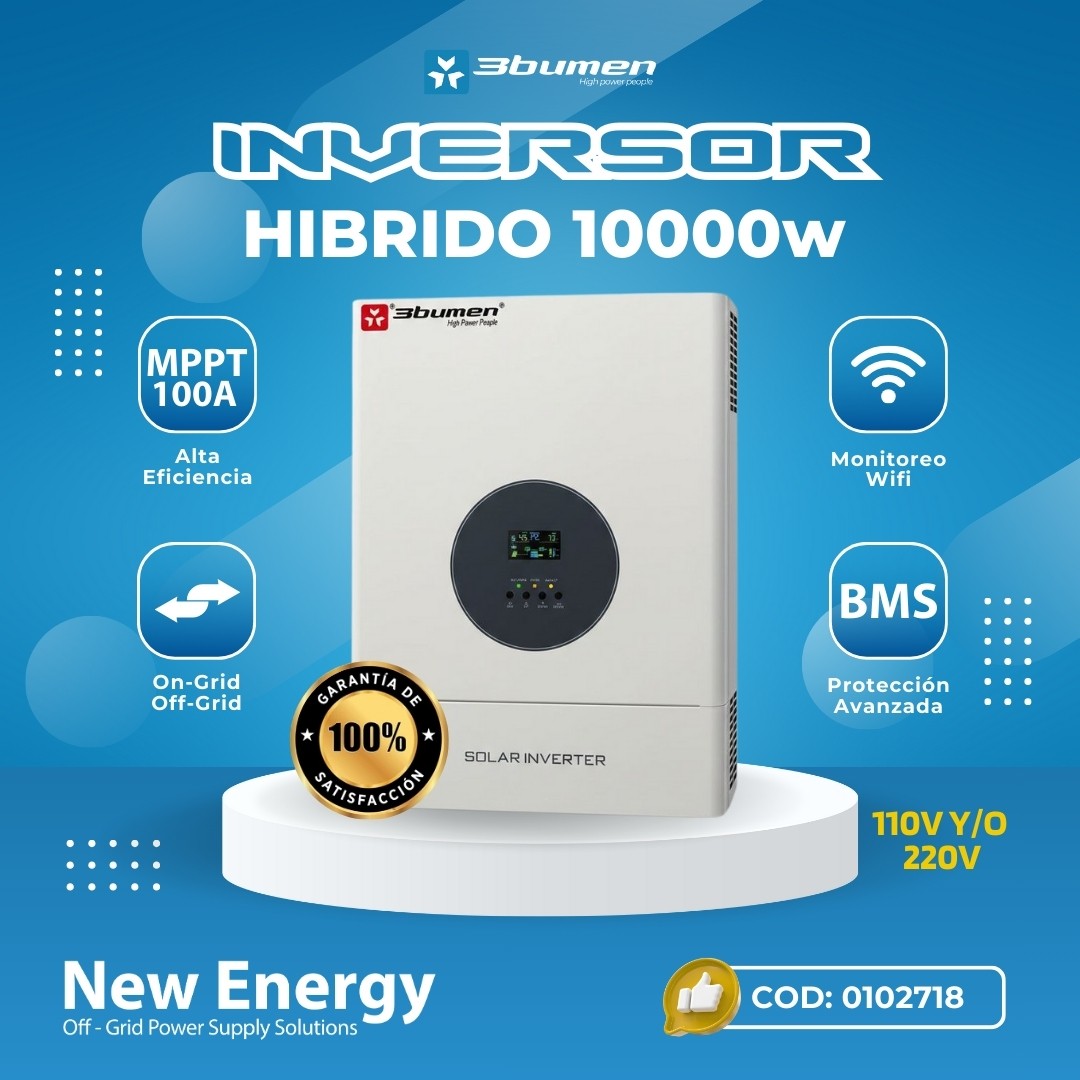 INVERSOR HÍBRIDO MPPT 10000W MODELO UD12548AMK, 3BUMEN en Colombia from $0