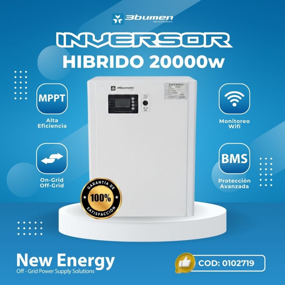 INVERSOR HÍBRIDO MPPT 20000W MODELO BD-20048
