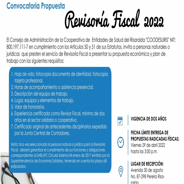 CONVOCATORIA REVISORIA FISCAL 