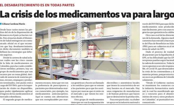 La Crisis de los medicamentos va para largo 