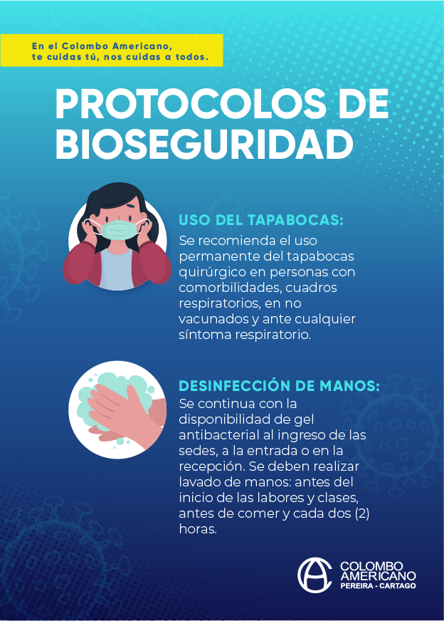 Protocolos de bioseguridad Colombo Americano Pereira-Cartago