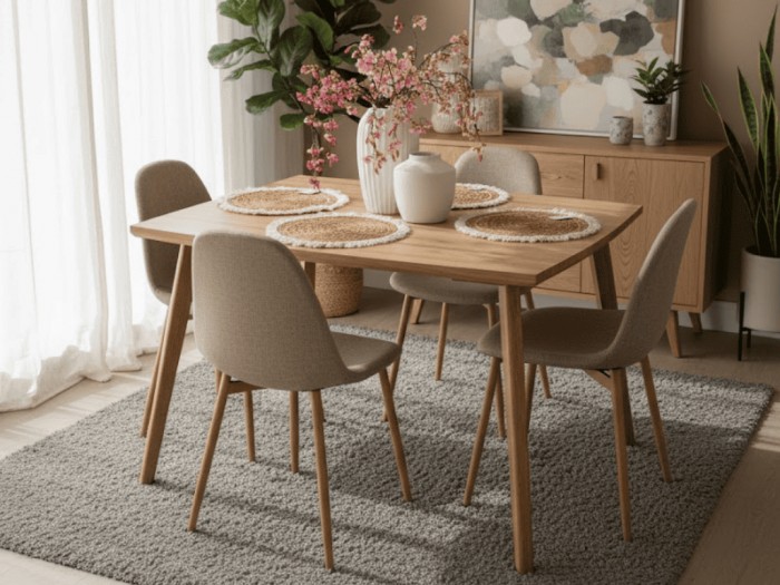 MESA DE COMEDOR LONDON RECTANGULAR 4 ptos