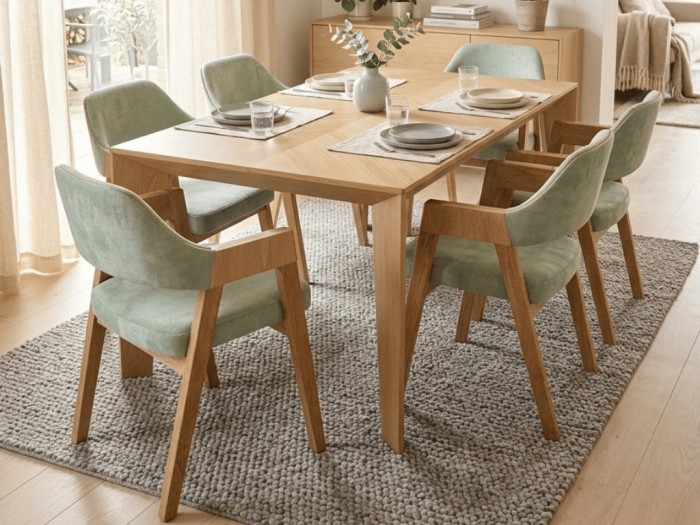 MESA DE COMEDOR SANTAFE DE 4 ptos Y 6 ptos