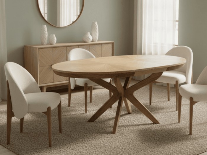 MESA DE COMEDOR SIENA EXTENSIBLE REDONDA DE 4 A 6 ptos