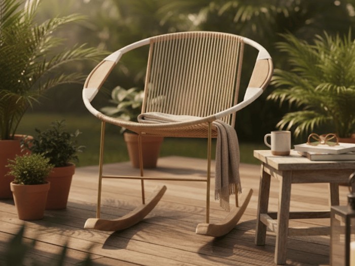 SILLA MECEDORA EN MIMBRE MALAGUEÑA