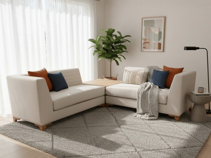 SALA MODULAR ITALICA CON MESA AUXILIAR