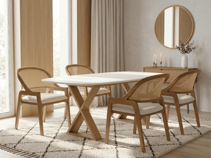 MESA DE COMEDOR KORA DE 4 PTOS Y 6 PTOS