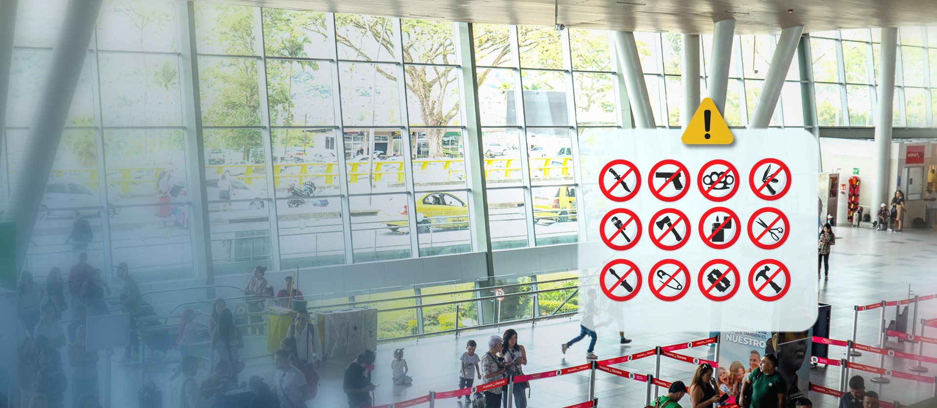 Banner de Artículos o elementos  *prohibidos en tu equipaje de mano* a bordo de Cabina