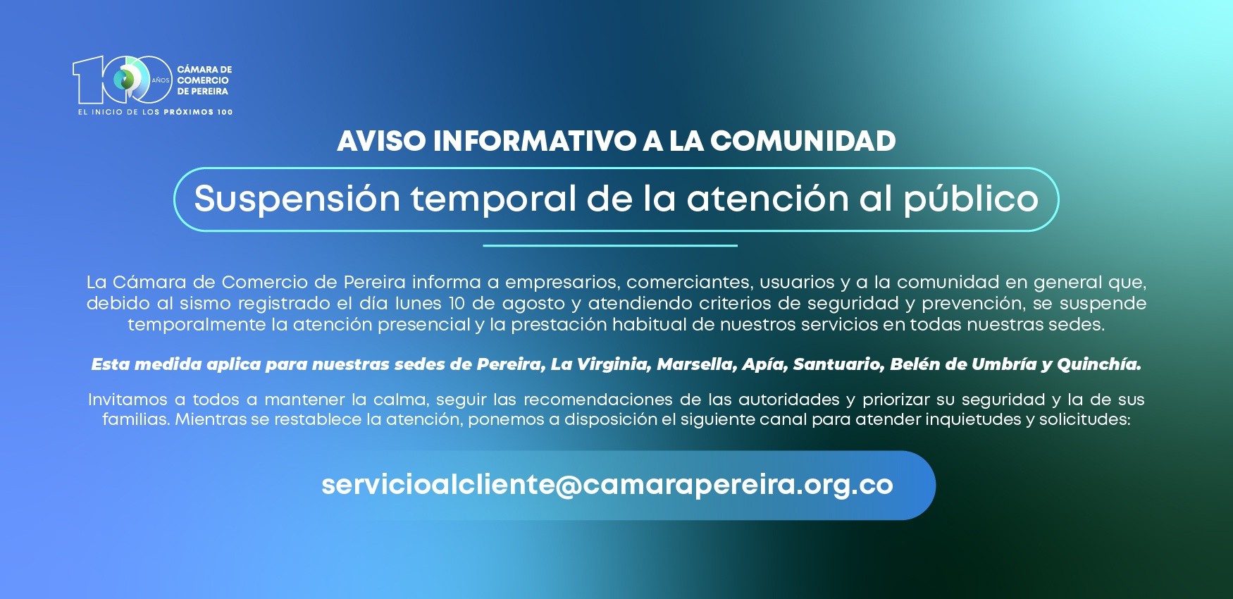 Banner de SUSPENCION ACTIVIDADES