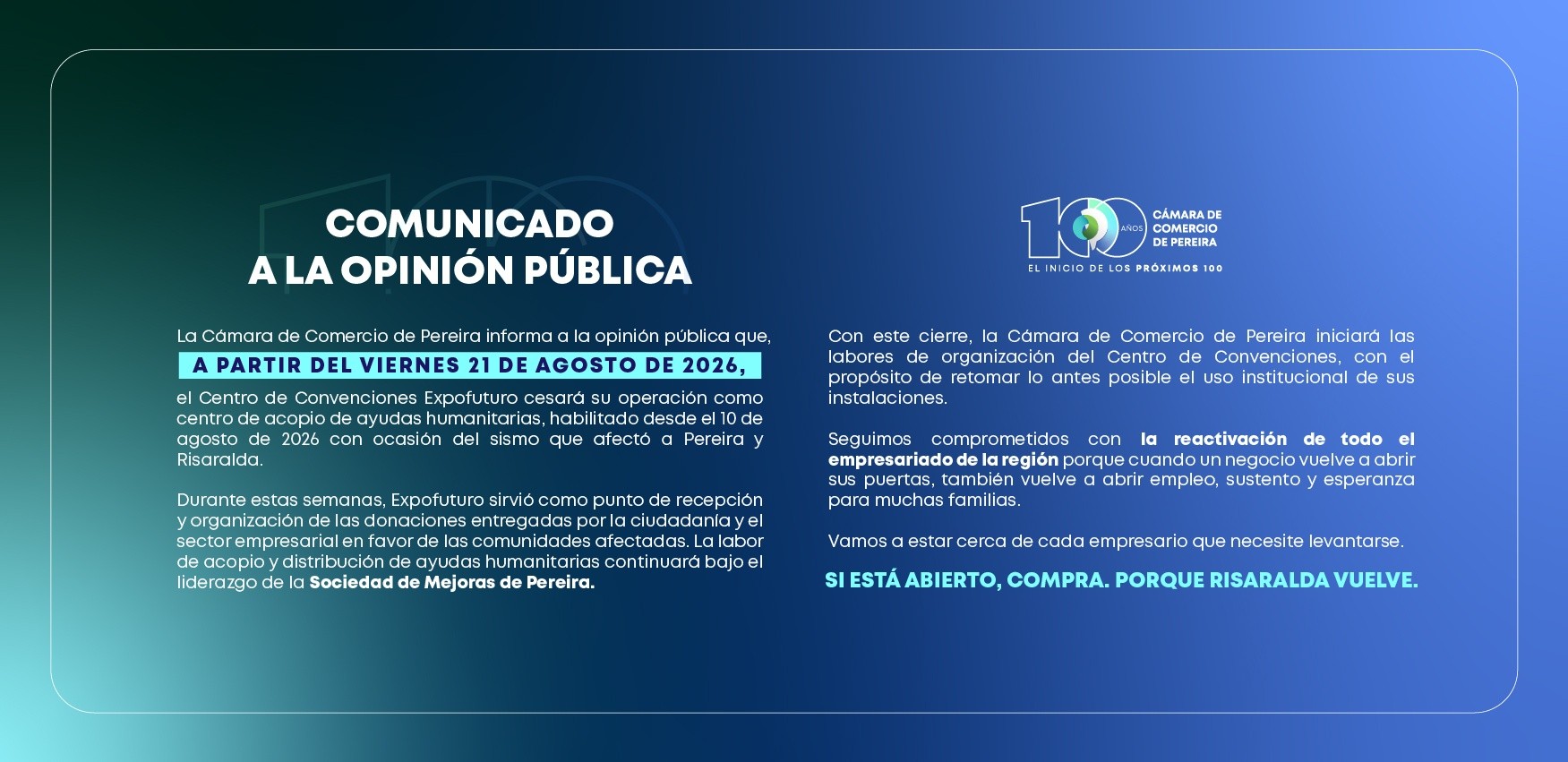 Banner de COMUNICADO