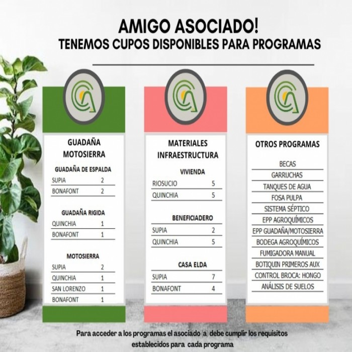CUPOS PROGRAMAS FAIRTRADE 