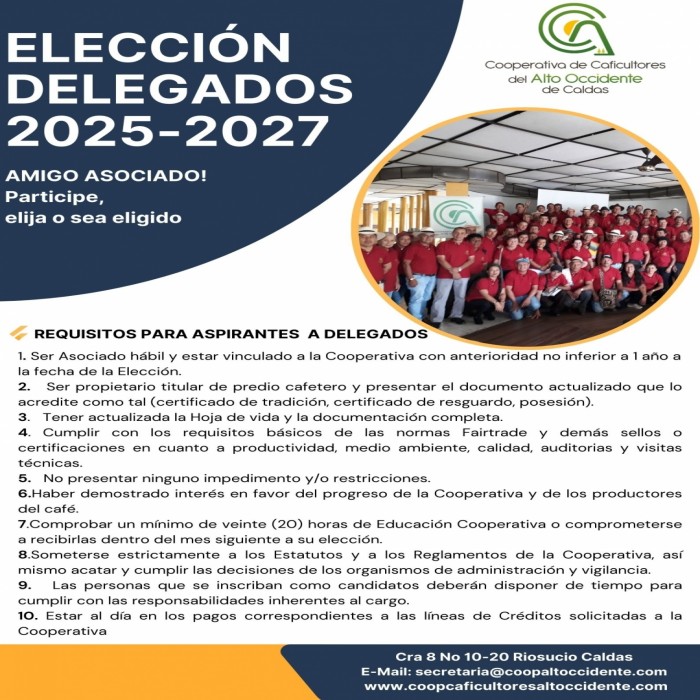 REQUISITOS ASPIRANTES A DELEGADOS 
