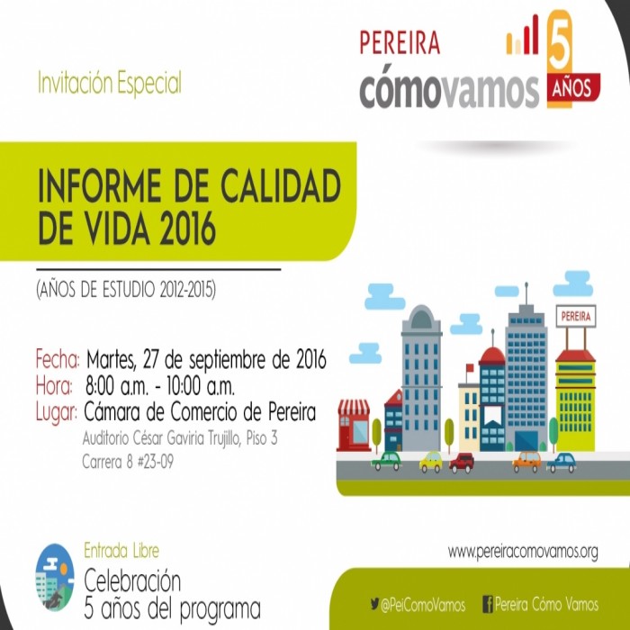 Con presentación del Informe de Calidad de Vida, Pereira Cómo Vamos inicia celebración de sus 5 años