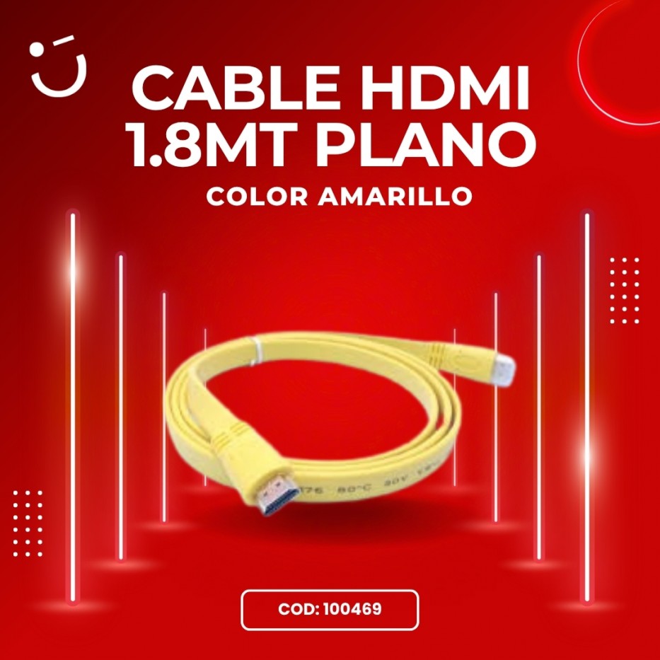 HDMI 1.8 M PLANO (amarillo)