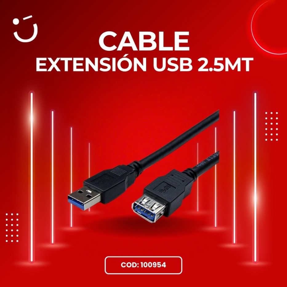 CABLE EXTENSION USB 2.5 MT