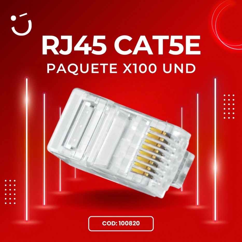 PLUG RJ45 CAT 5E X 100 UNDS