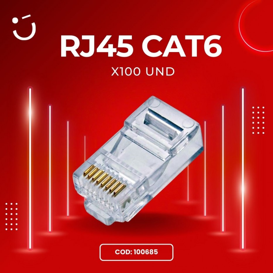 RJ45 CAT 6 X 100 UND