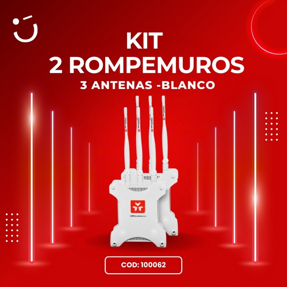 KIT 2 ROMPEMUROS 3 ANTENAS (blancos)