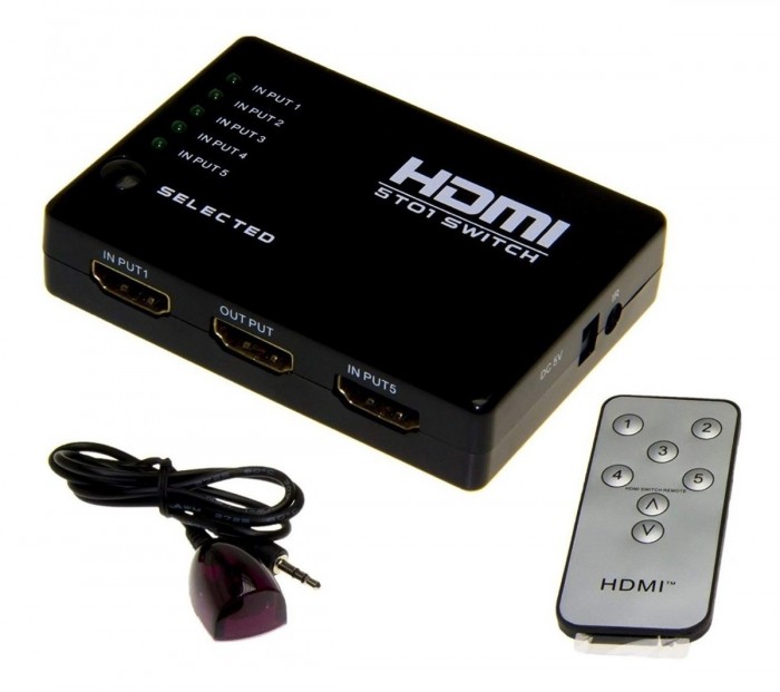 SWITCH HDMI 5 ENTRADAS 1 SALIDA CON CONTROL
